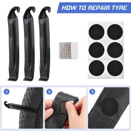 Bike Repair Kit Portable Bicycle Repairing Tools Kit Tire Fixing Kit Bag with Tire Pump   Multifunctional Tools Tire Tube Patches Cycling Tool Set