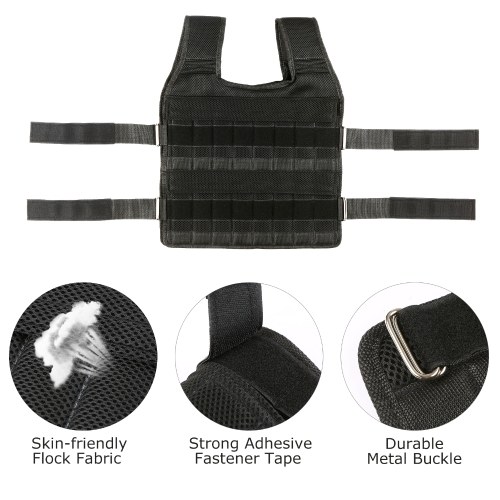 Max Loading 15kg Adjustable Vest Weight Exercise Weight Loading Cloth Strength Training with 6kg Leg Weight 5kg Arm Weight (Empty) 