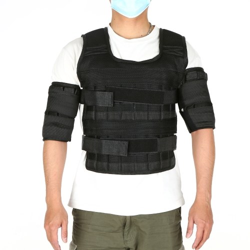 Max Loading 15kg Adjustable Vest Weight Exercise Weight Loading Cloth Strength Training with 6kg Leg Weight 5kg Arm Weight (Empty) 