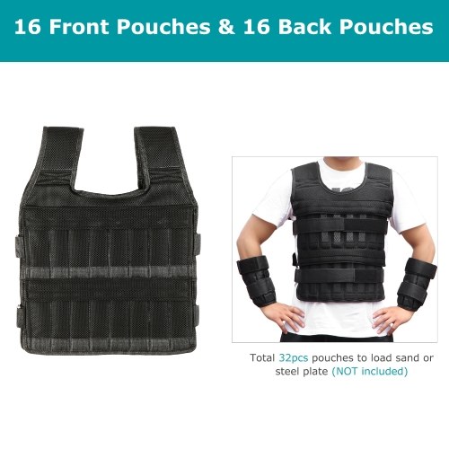 Max Loading 15kg Adjustable Vest Weight Exercise Weight Loading Cloth Strength Training with 6kg Leg Weight 5kg Arm Weight (Empty) 