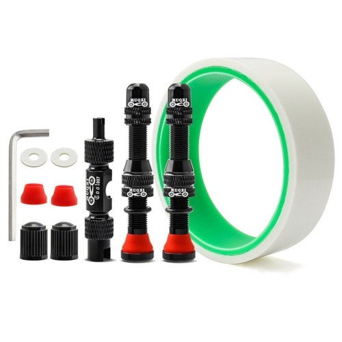 

Bike Vacuum Tire Air Valve Mountain Bike Road Bike CNC Machined Tire Air Valve + Tubeless Rim Tape Bike Tool