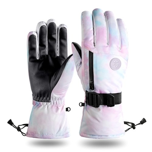 

Winter Ski Snow Gloves Women Men Water Resisatnt Touchscreen Warm Gloves with Drawstring for Snowboarding Skiing Outdoor Sports