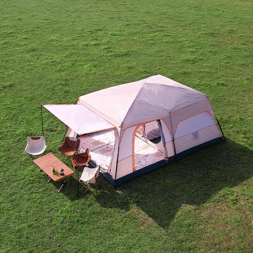 Luxury Tents For Camping Large Family Tent With Rooms 4-12 People Waterproof Two-Bedroom And One-living Room Design 