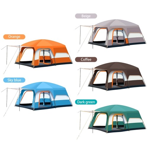 Luxury Tents For Camping Large Family Tent With Rooms 4-12 People Waterproof Two-Bedroom And One-living Room Design 