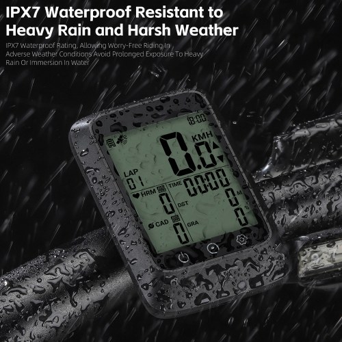 WEST BIKING Bicycle SpeedoMeter Waterproof Cycle Route Navigation Mileometer Multi-functional Digital Bike Speedometer Full Screen Mobile Phone APP Control Cycle Stopwatch 