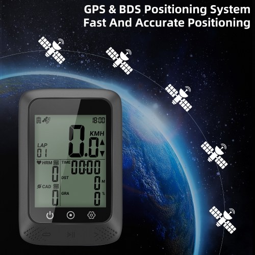 WEST BIKING Bicycle SpeedoMeter Waterproof Cycle Route Navigation Mileometer Multi-functional Digital Bike Speedometer Full Screen Mobile Phone APP Control Cycle Stopwatch 
