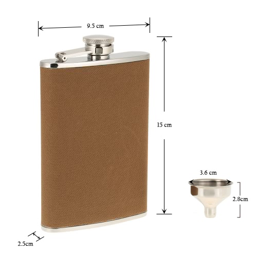 

Outdoor Camping Stainless Steel Hip Flask with Small Funnel Alcohol Liquor Wine Flagon Men's Gift