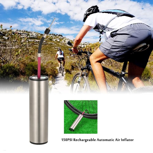 

CYCPLUS 2 in 1 150PSI Hand-held USB Rechargeable Automatic Air Inflator for All Models Bicycle Pressure Monitor LED Emergency Lighting