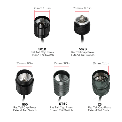 

Z5 Flashlight No Sound Switch Rat Tail Cap Press Extend Tail Switch for Z5 LED Flashlight
