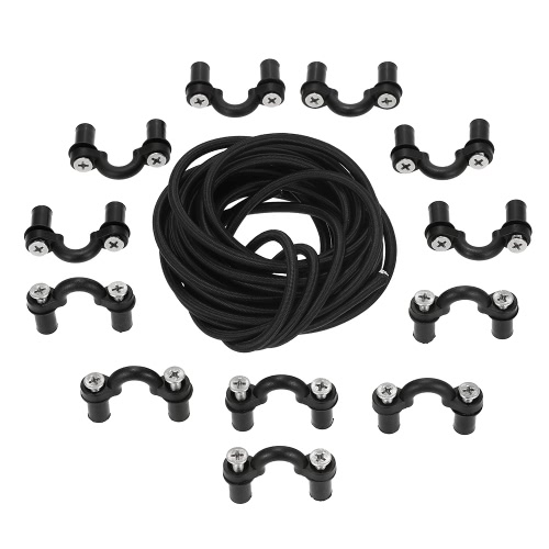 

5M 6mm Elastic Kayak Bungee Cord Deck Rigging Kit Пэд Глаза с орехами из нержавеющей стали Винты из нержавеющей стали Аксессуары д