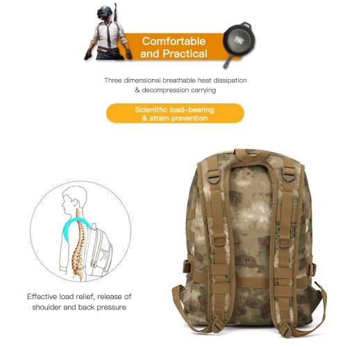 

40L PUBG 9898 Level 3 Outdoors Water-resistant Backpack