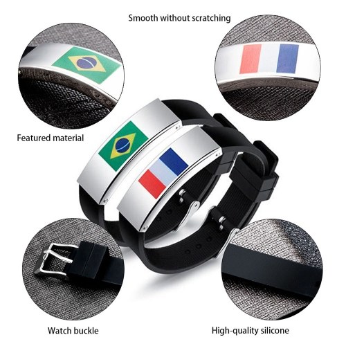

2018 Football World Cup Flag Pattern Sports Bracelet