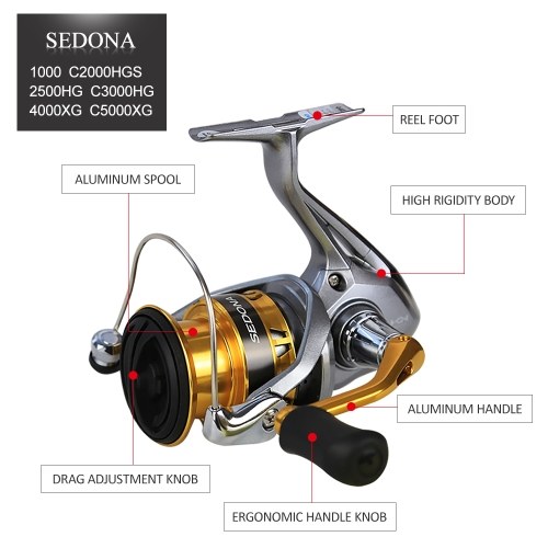 

Shimano Sedona FI Spinning Fishing Rreel 3+1BB Hagane Gear Spinning Reel Saltwater Fishing Reel Gear