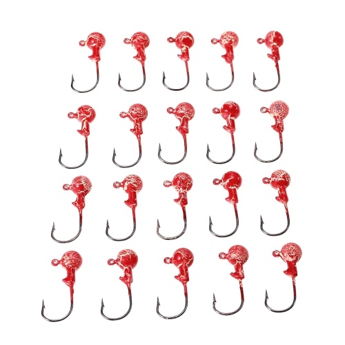 20pcs crochets de pêche tête de gabarit crochets barbelés hameçons hameçons 3.5g / 5g / 7g / 10g / 14g