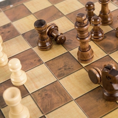 

Folding Wooden Three-in-one Suit Chess Board Wood Chess Checkers Suit Backgammon Suit Chess Set Board Game