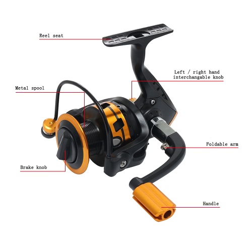 

10 Ball Bearings Spinning Fishing Reel Left / Right Interchangeable Handle High Speed Fish Reel Gear Ratio 5.2:1
