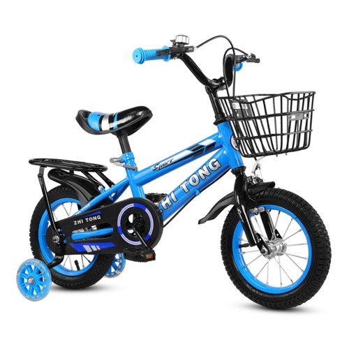 

14 Inch Children Bike Boys Girls Toddler Bicycle Adjustable Height Kid Bicycle with Detachable Basket for 2-7 Years Old