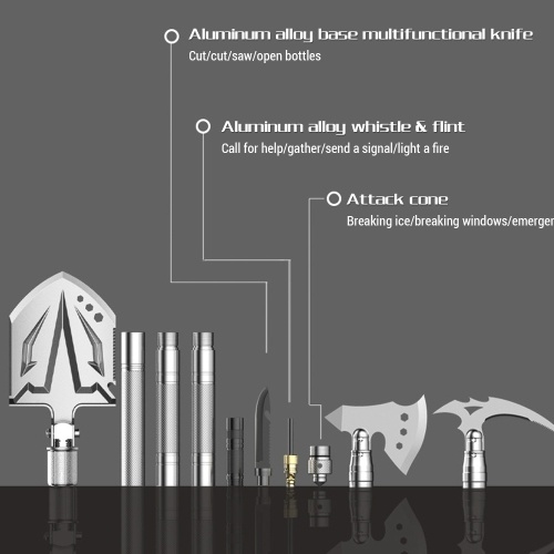 Survival Shovel Axe Camping Tool Set Folding Portable Survival Gear for Outdoor Camping 