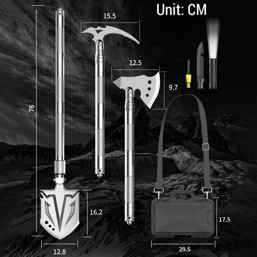 Survival Shovel Axe Camping Tool Set Folding Portable Survival Gear for Outdoor Camping 
