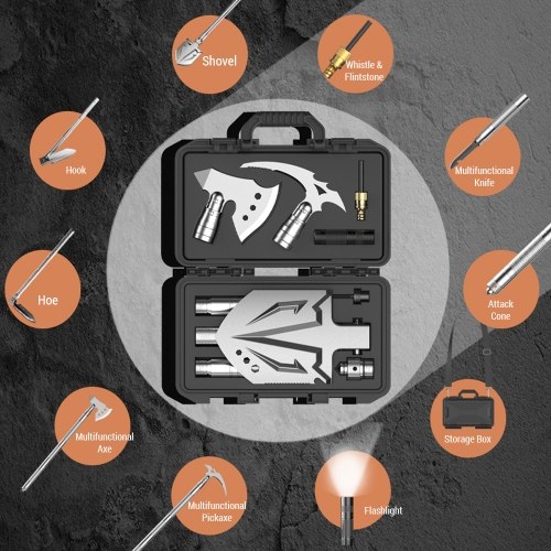 Survival Shovel Axe Camping Tool Set Folding Portable Survival Gear for Outdoor Camping 