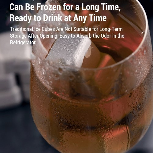 Ti Whiskey Stones Set Reusable Ti Metal Ice Cubes Non-Melting Refreezable Chilling Rocks for Whiskey and Other Drinks 