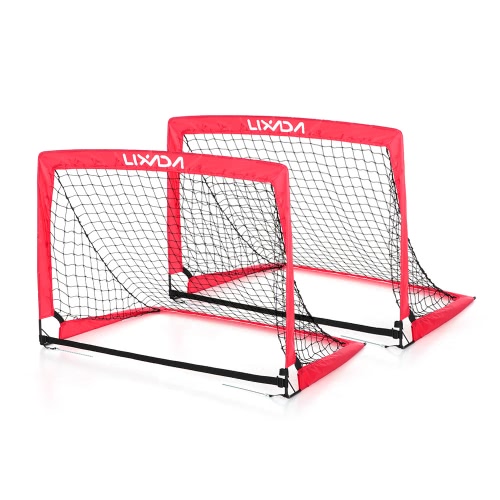 Lixada 40*30*30 Inches Portable Folding Soccer Goal (2 Goals + 1 Bag) Child Pop Up Soccer Goal for Sports Training Backyard Playground