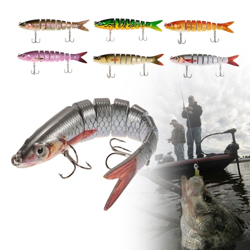 

Lixada 13.5cm/20g Lifelike 8 Jointed Sections Fishing Lure Trout Swimbait Hard Bait Fish Hook Fishing Tackle