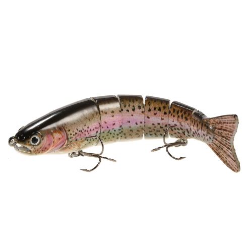 Lixada 13cm/19g Lifelike 6 Jointed Sections Trout Swimbait Fishing Lure Hard Bait Fish Hook Fishing Tackle