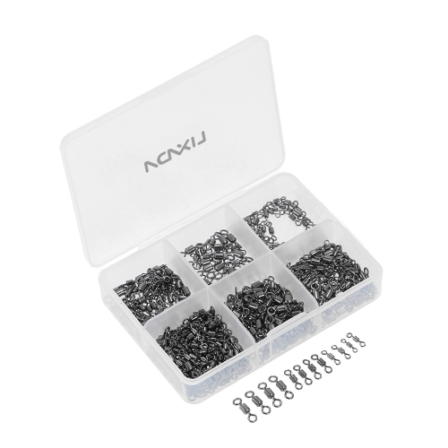 

Lixada 500pc / lot 6 # 8 # 10 # 12 # 14 # Рыболовные шарниры Роллинг Вертлюжный соединитель Твердые кольца Морские принадлежности