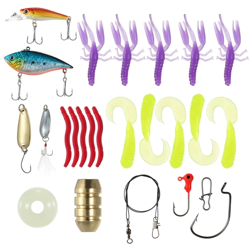 

Lixada 26PCS Приманки для рыбалки приманки VIB Spinnerbaits Поппер Мягкие приманки Рыболовные крючки Вертовочные приманки Снаряжение для рыболовных снастей