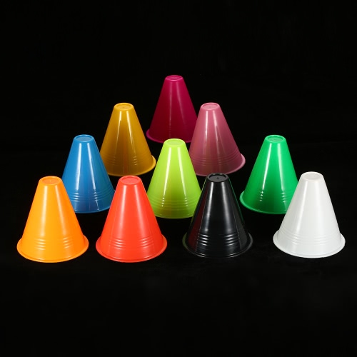 

10pcs/lot Skate Pile Cup Roller Skating Cone Agility Training Marker Slalom Skateboard Marking Cones