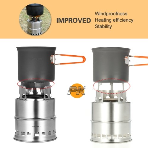 

TOMSHOO Portable Folding Windproof Wood Burning Stove Compact Stainless Steel Alcohol Stove Outdoor Camping Hiking Backpacking Picnic BBQ