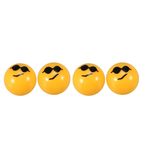 

4Pcs Bicycle Ball Valve Caps with Cute Emoji Pattern