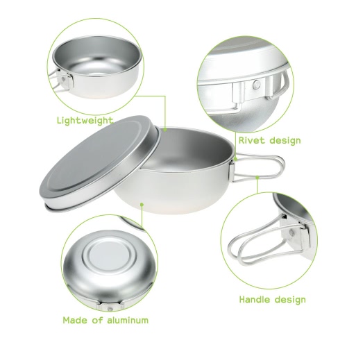 

Aluminum Lids and Pots Small Cookware with Good Heat Conductivity for Camping Outdoors