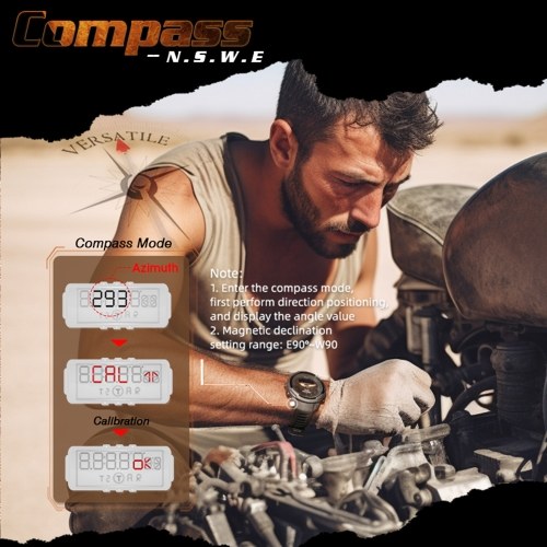 NORTH EDGE MARS Pro Carbon Fiber Outdoor Sports Men`s Watch Compass Altimeter Barometer Thermometer Alarm Clock 