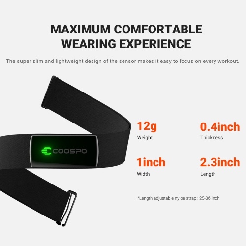 coospo H9Z Heart Rate Monitor Chest Strap Low Energy Real-Time Heart Rate Sports Monitor with BT 5.0/ANT+ for Fitness Yoga Riding Running 