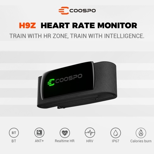 coospo H9Z Heart Rate Monitor Chest Strap Low Energy Real-Time Heart Rate Sports Monitor with BT 5.0/ANT+ for Fitness Yoga Riding Running 