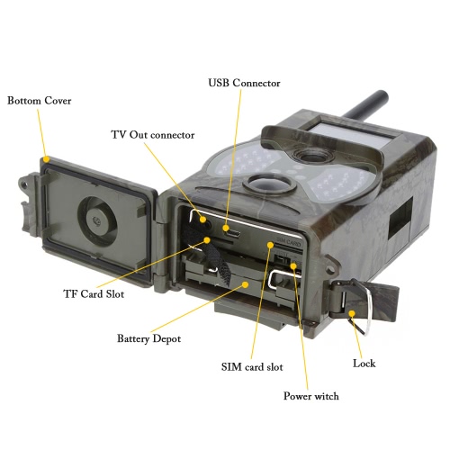 

Lixada 2G/3G GSM CDMA MMS/SMS/SMTP 16MP 0.5S Trigger Time Scouting Hunting Camera 940NM IR LED HD Digital Infrared Trail Camera HC