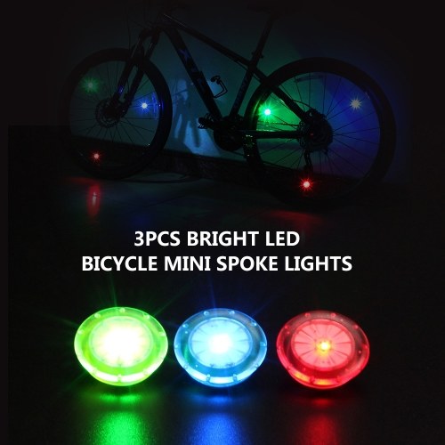 

3PCS Bright LED Bicycle Bike Mini Spoke Lights Colorful Wheel Lights Cycling Safety Light