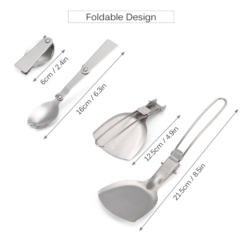 

Lixada 9pcs Stainless Steel Camping Cookware Mess Kit