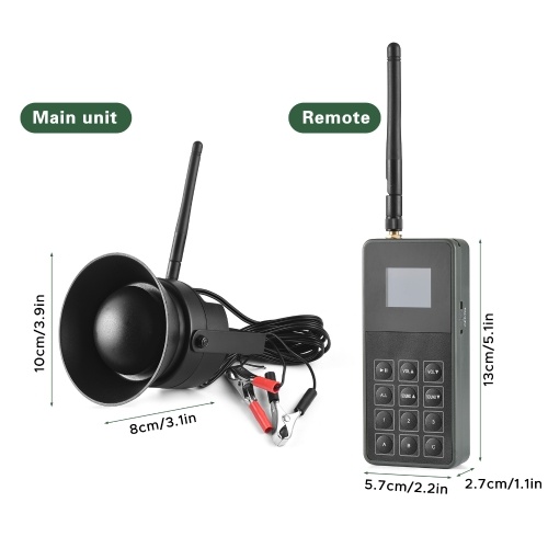 TOMTOP Bird Repellent Devices Outdoor Wireless MP3 Bird Repellent System 3in1 with Remote Control 50W Speakers 182 Sounds Animal Repellent Outdoor