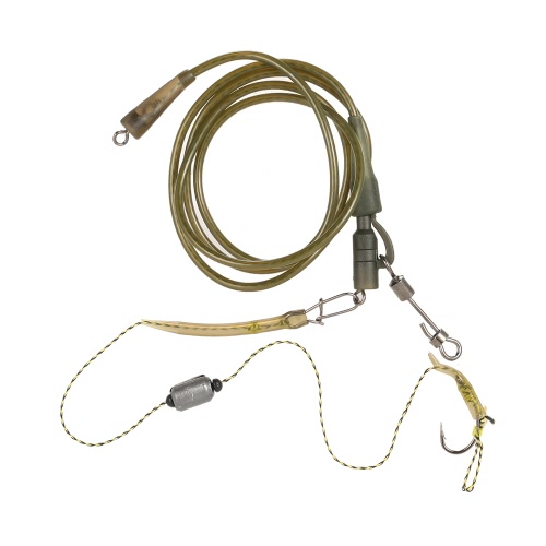 

Carp Fishing Rigs Barded Fishing Hook Fishhook with Anti-tangle Rolling Swivel Snap Rubber Tube Fishing Tackle Accessories 4# / 8#