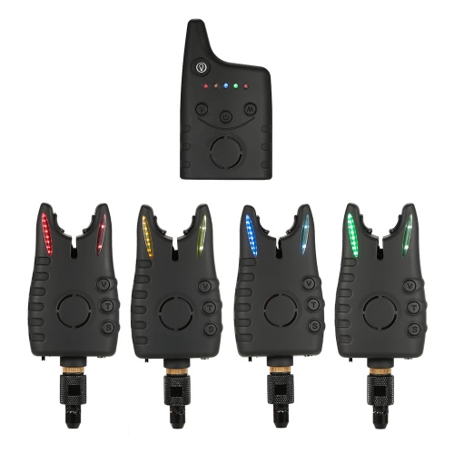 Lixada inalámbrica de pesca mordida alarmas Set Digital Pesca Alarma Kit 1 receptor más 4 alarmas para la pesca de la carpa con cajas de pesca de caja con cremallera