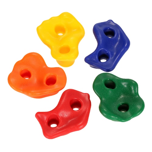 Pack of 5 Rock Climbing Holds Wall Rock Climbing Stones Kit Set Backyard Kids Toys with Mounting Hardware Screws