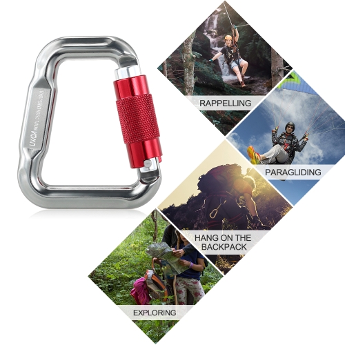 Lixada Outdoor Safety Rock Climbing Equipment Master Hook 18KN Paragliding Paraglider Parachute Clip Locking Carabiner