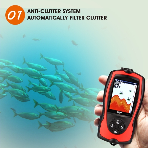 LUCKY FF1108-1CT Portable Fish Finder 100M/300FT Depth Fish Alarm Wired Fish Detector 