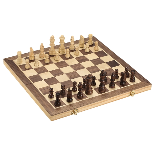 Foldable  Wooden Chess Set International Chess Entertainment Game Chess Set Folding Board Educational Chess Magnetic Chess