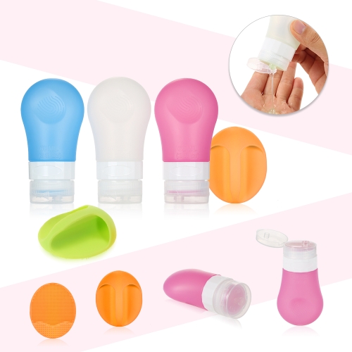 

60ML Travel Cosmetic Bottle Toiletry Containers Set Leak Poof Approved Silicone Lotion Shampoo Toiletries Containers