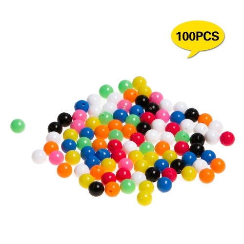 

100pcs Fishing Rigging Plastic Beads Round Colorful Fishing Beads