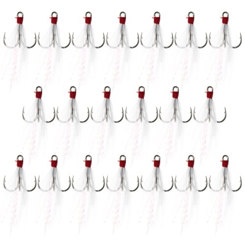 

20pcs Strong Treble Hooks #2 / #4 / #6 / #8 / #10 Fishhook Fishing Terminal Tackle